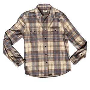Faherty Men's Brown Plaid Flannel Button Up Shirt Size Medium Workwear Classic